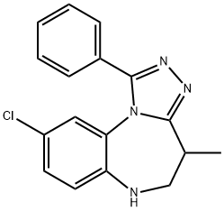 9-Chloro-5,6-dihydro-4-methyl-1-phenyl-4H-[1,2,4]triazolo[4,3-a][1,5]benzodiazepine Struktur