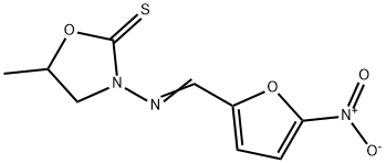 5-Methyl-3-[(5-nitrofurfurylidene)amino]-2-oxazolidinethione Struktur