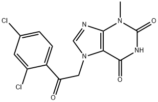 1H-Purine-2,6-dione,  7-[2-(2,4-dichlorophenyl)-2-oxoethyl]-3,7-dihydro-3-methyl- Struktur