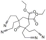 diethyl 3,3,5,5-tetrakis(2-cyanoethyl)-4-oxo-cyclohexane-1,1-dicarboxy late Struktur