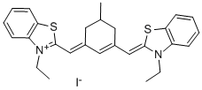 3-ETHYL-2-[(3-([3-ETHYL-1,3-BENZOTHIAZOL-2(3H)-YLIDENE]METHYL)-5-METHYL-2-CYCLOHEXEN-1-YLIDENE)METHYL]-1,3-BENZOTHIAZOL-3-IUM IODIDE Struktur