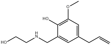 2-[[(2-Hydroxyethyl)amino]methyl]-6-methoxy-4-(2-propenyl)phenol Struktur