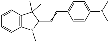 N,N-Dimethyl-4-[2-(2,3-dihydro-1,3,3-trimethyl-1H-indole-2-yl)ethenyl]benzenamine Struktur