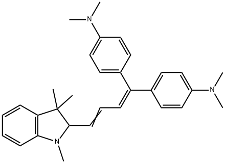 4,4'-[4-(2,3-dihydro-1,3,3-trimethyl-1H-indol-2-yl)buta-1,3-dienylidene]bis[N,N-dimethylaniline] Struktur