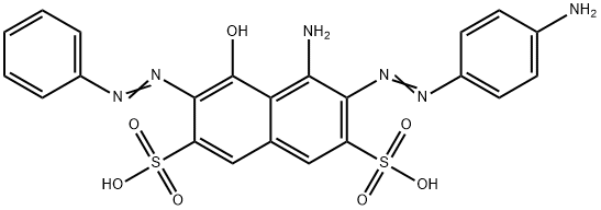 4-amino-3-[(4-aminophenyl)azo]-5-hydroxy-6-(phenylazo)naphthalene-2,7-disulphonic acid Struktur