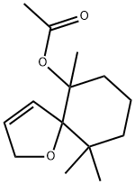 6,10,10-Trimethyl-1-oxaspiro[4.5]dec-3-en-6-ol acetate Struktur