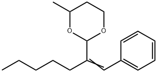 4-methyl-2-(1-phenylhept-1-en-2-yl)-1,3-dioxane Struktur