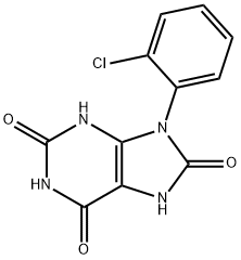 9-(2-chlorophenyl)-3,7-dihydropurine-2,6,8-trione Struktur