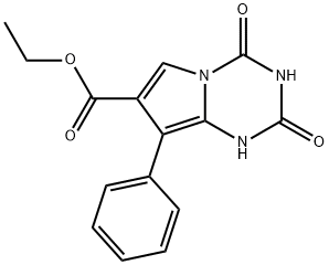 1,2,3,4-Tetrahydro-2,4-dioxo-8-phenylpyrrolo[1,2-a]-1,3,5-triazine-7-carboxylic acid ethyl ester Struktur