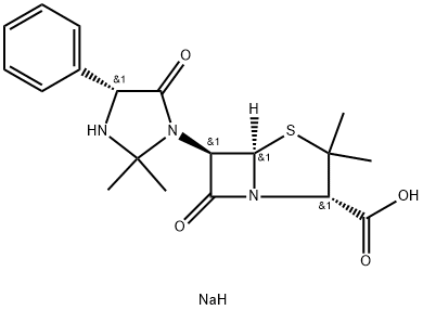 sodium [2S-[2alpha,5alpha,6beta(S*)]]-6-(2,2-dimethyl-5-oxo-4-phenylimidazolidin-1-yl)-3,3-dimethyl-7-oxo-4-thia-1-azabicyclo[3.2.0]heptane-2-carboxylate Struktur