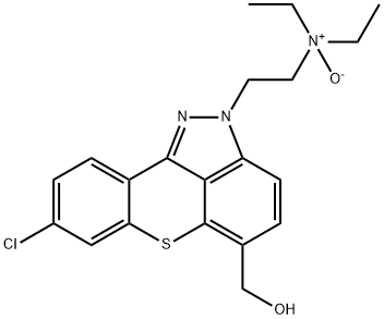 8-Chloro-5-(hydroxymethyl)-N,N-diethyl-2H-[1]benzothiopyrano[4,3,2-cd]indazole-2-ethan-1-amineN-oxide Struktur