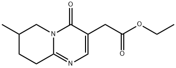 7-Methyl-4-oxo-6,7,8,9-tetrahydro-4H-pyrido[1,2-a]pyrimidine-3-acetic acid ethyl ester Struktur