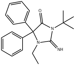 3-(1,1-Dimethylethyl)-1-ethyl-2-imino-5,5-diphenyl-4-imidazolidinone Struktur