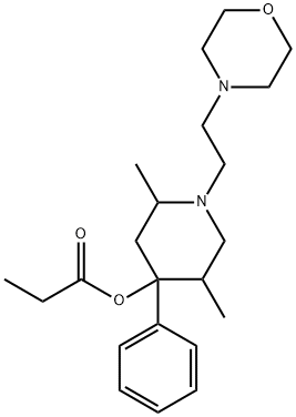 2,5-Dimethyl-1-(2-morpholinoethyl)-4-phenyl-4-propionyloxypiperidine Struktur