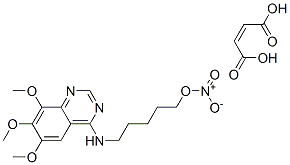 5-[(6,7,8-trimethoxyquinazolin-4-yl)amino]pentyl nitrate, maleate Struktur