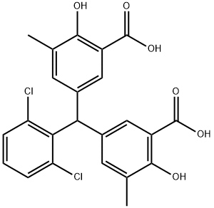 5,5'-(2,6-Dichlorobenzylidene)bis(3-methylsalicylic acid) Struktur