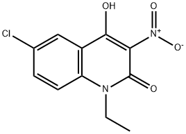 6-chloro-1-ethyl-4-hydroxy-3-nitro-1H-quinolin-2-one Struktur