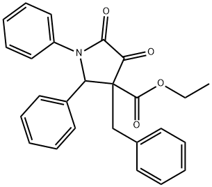 ethyl 3-benzyl-4,5-dioxo-1,2-diphenyl-pyrrolidine-3-carboxylate Struktur