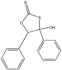 4,5-Diphenyl-4-hydroxy-1,3-oxathiolane-2-thione Struktur