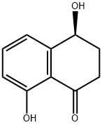 (4S)-4,8-Dihydroxy-3,4-dihydronaphthalene-1(2H)-one Struktur