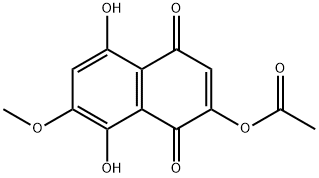 2-(Acetyloxy)-5,8-dihydroxy-7-methoxynaphthalene-1,4-dione Struktur