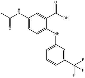 Benzoic  acid,  5-(acetylamino)-2-[[3-(trifluoromethyl)phenyl]amino]- Struktur