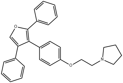 1-[2-[4-(2,4-Diphenyl-3-furyl)phenoxy]ethyl]pyrrolidine Struktur