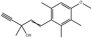 (E)-1-(4-METHOXY-2,3,6-TRIMETHYL-PHENYL)-3-METHYL-PENT-1-EN-4-YN-3-OL Struktur