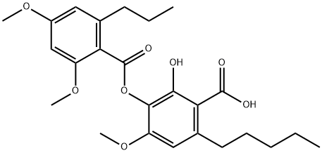 3-(2,4-Dimethoxy-6-propylbenzoyloxy)-4-methoxy-6-pentylsalicylic acid Struktur