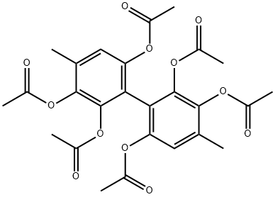 4,4'-Dimethyl-1,1'-biphenyl-2,2',3,3',6,6'-hexol hexaacetate Struktur