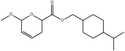 3,6-Dihydro-6-methoxy-2H-pyran-2-carboxylic acid [4-(1-methylethyl)cyclohexyl]methyl ester Struktur