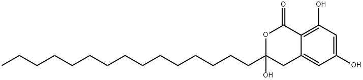 3,4-Dihydro-3,6,8-trihydroxy-3-pentadecyl-1H-2-benzopyran-1-one Struktur