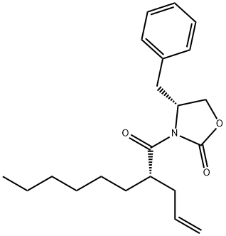 (4R)-3-[(2S)-1-Oxo-2-(2-propenyl)octyl]-4-benzyl-2-oxazolidinone Struktur