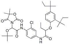 2'-Chloro-4'-[2-(2,4-di-tert-pentylphenoxy)butyryl amino]-4,4-dimethyl-2-(5,5-dimethyl-2,4-dioxo-3-oxazolidinyl)-3-oxapentananilide Struktur