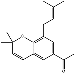 6-Acetyl-2,2-dimethyl-8-(3-methyl-2-butenyl)-2H-1-benzopyran Struktur