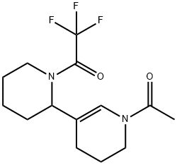 1-Acetyl-1,2,3,4-tetrahydro-5-[1-(trifluoroacetyl)-2-piperidinyl]pyridine Struktur