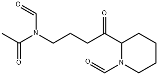 N-Formyl-N-[4-(1-formyl-2-piperidinyl)-4-oxobutyl]acetamide Struktur