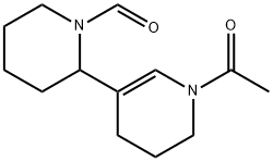 1-Acetyl-5-(1-formyl-2-piperidinyl)-1,2,3,4-tetrahydropyridine Struktur