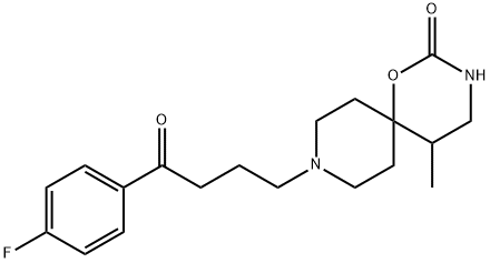 9-[3-(p-Fluorobenzoyl)propyl]-5-methyl-1-oxa-3,9-diazaspiro[5.5]undecan-2-one Struktur