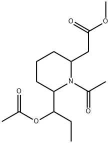 1-Acetyl-6-[1-(acetyloxy)propyl]piperidine-2-acetic acid methyl ester Struktur