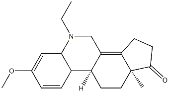 6-Ethyl-3-methoxy-6-azaestra-1,3,5(10),8(14)-tetren-17-one Struktur