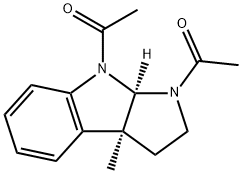 (3aS)-1,8-Diacetyl-1,2,3,3a,8,8aα-hexahydro-3aα-methylpyrrolo[2,3-b]indole Struktur