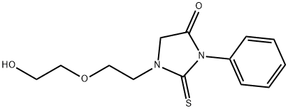 1-[2-(2-Hydroxyethoxy)ethyl]-3-phenyl-2-thioxoimidazolidin-4-one Struktur