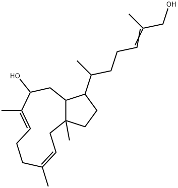 1,2,3,3a,4,5,8,9,12,12a-Decahydro-3-(6-hydroxy-1,5-dimethyl-4-hexenyl)-6,10,12a-trimethylcyclopentacycloundecen-5-ol Struktur