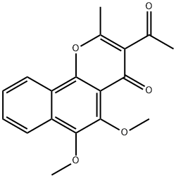 3-Acetyl-5,6-dimethoxy-2-methyl-4H-naphtho[1,2-b]pyran-4-one Struktur