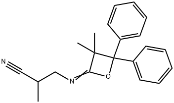 3-[(3,3-Dimethyl-4,4-diphenyloxetan-2-ylidene)amino]-2-methylpropanenitrile Struktur