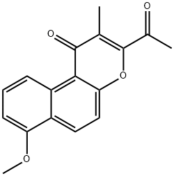 3-Acetyl-7-methoxy-2-methyl-1H-naphtho[2,1-b]pyran-1-one Struktur