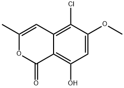 5-Chloro-8-hydroxy-6-methoxy-3-methyl-1H-2-benzopyran-1-one Struktur