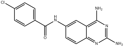 p-Chloro-N-[2,4-diamino-6-quinazolinyl]benzamide Struktur