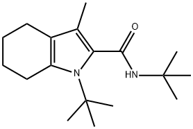 N,1-Bis(1,1-dimethylethyl)-4,5,6,7-tetrahydro-3-methyl-1H-indole-2-carboxamide Struktur